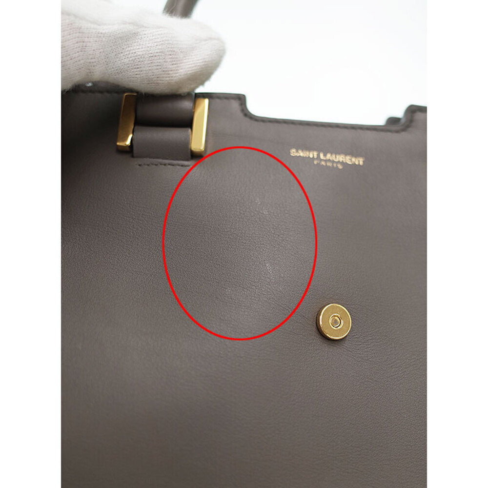 SAINT LAURENT PARIS Monogram Cabas 2way Leather HandBag - Picture 5 of 9